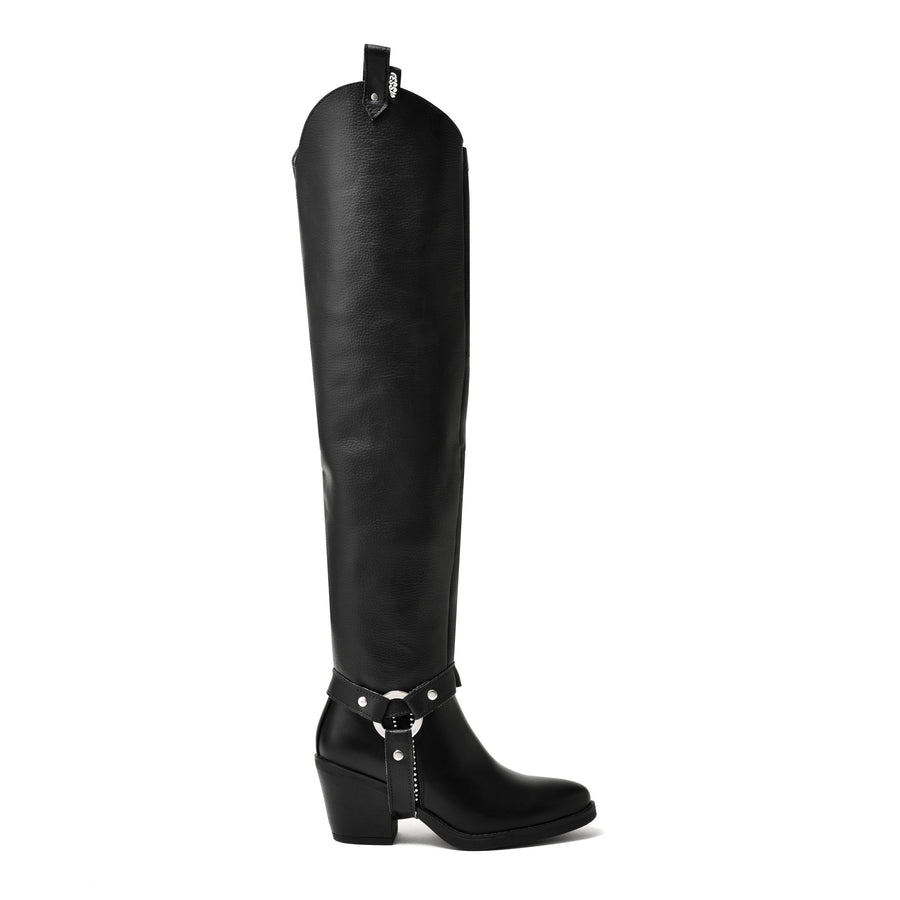 MONTANA BOTA TACO MUJER NEGRA (AJUSTE ANCHO)