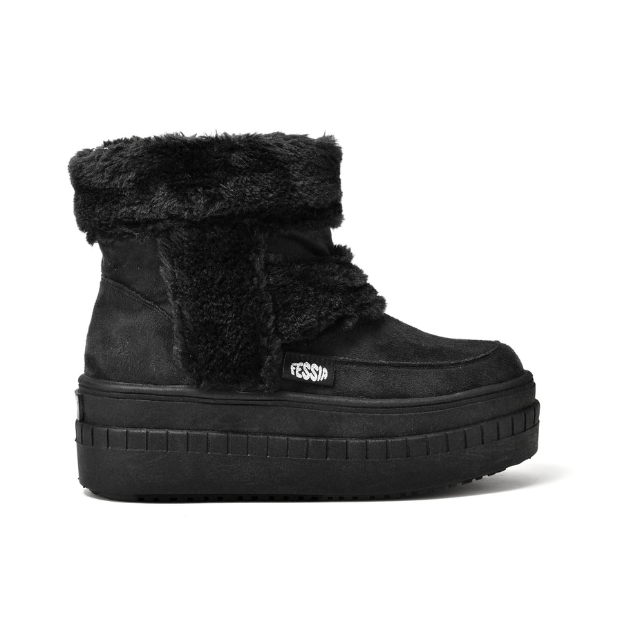 TEDDY BOTA MUJER NEGRA PLATAFORMA 🧊🧦💖