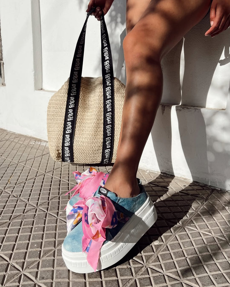 Babucha Denim Rosa